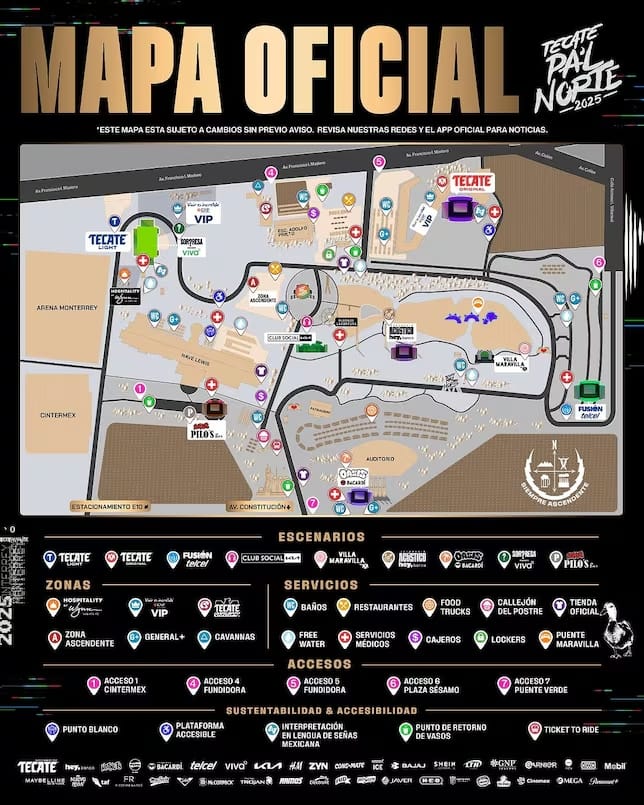 Mapa oficial del Festival Pa’l Norte Mapa oficial del Festival Pa’l Norte